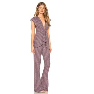 Free People Purple Patterned Pantsuit